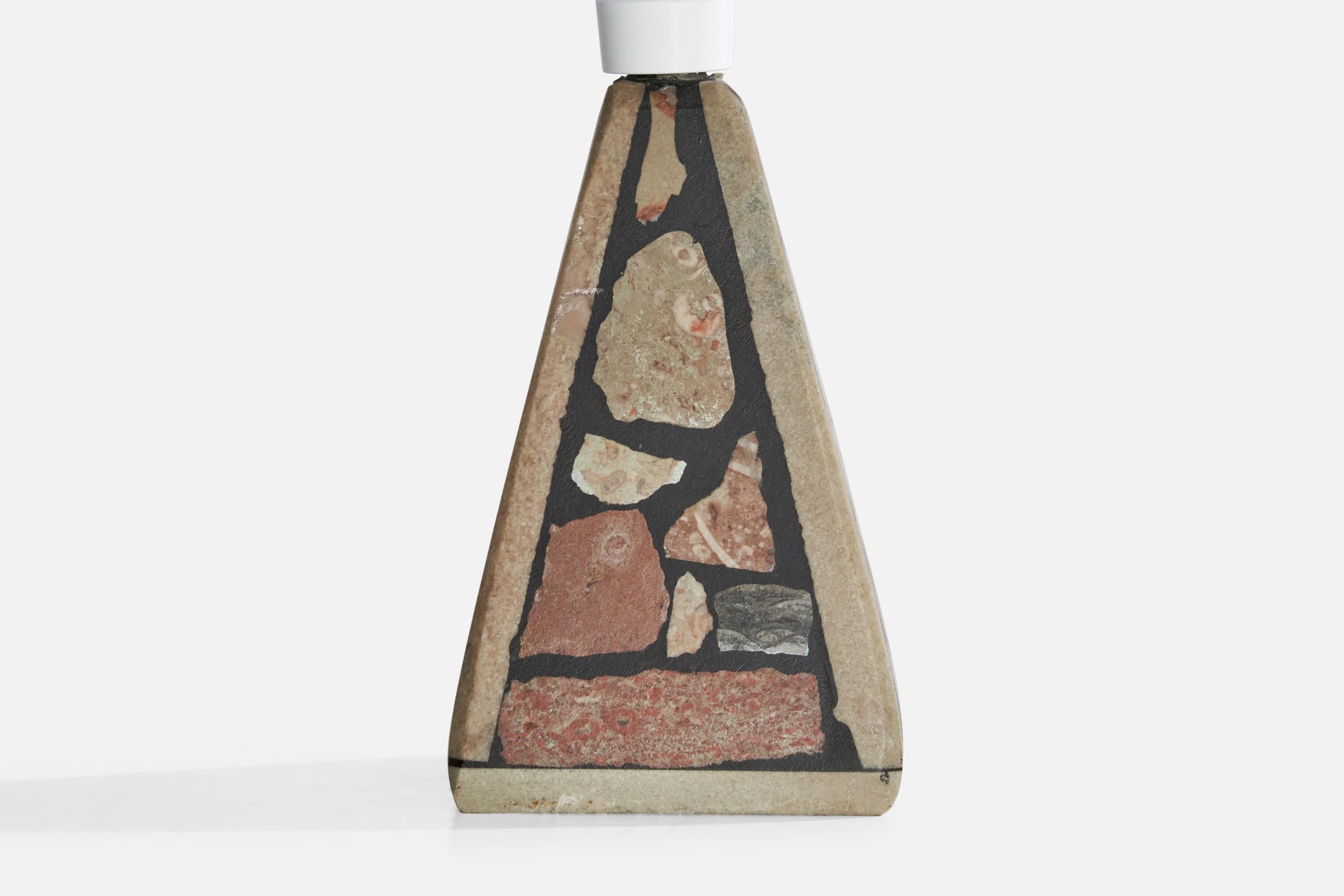 Swedish Designer, Table Lamp, Fossil Stone, Sweden, 1970s For Sale 3
