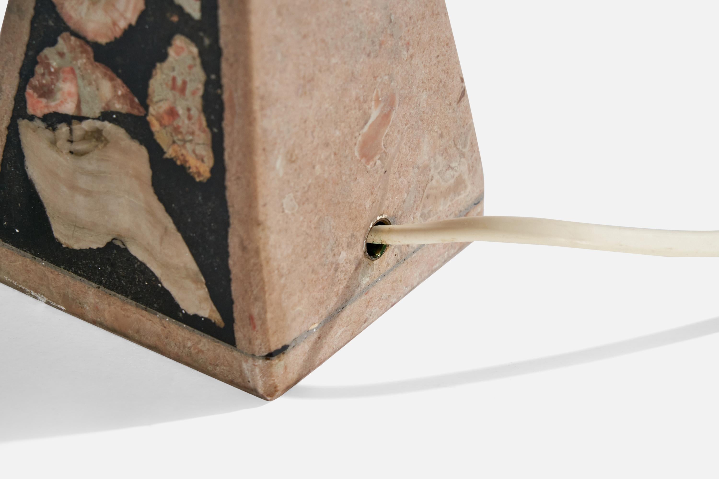 Créateur suédois, lampe de bureau, pierre fossile, Suède, 1970 en vente 2