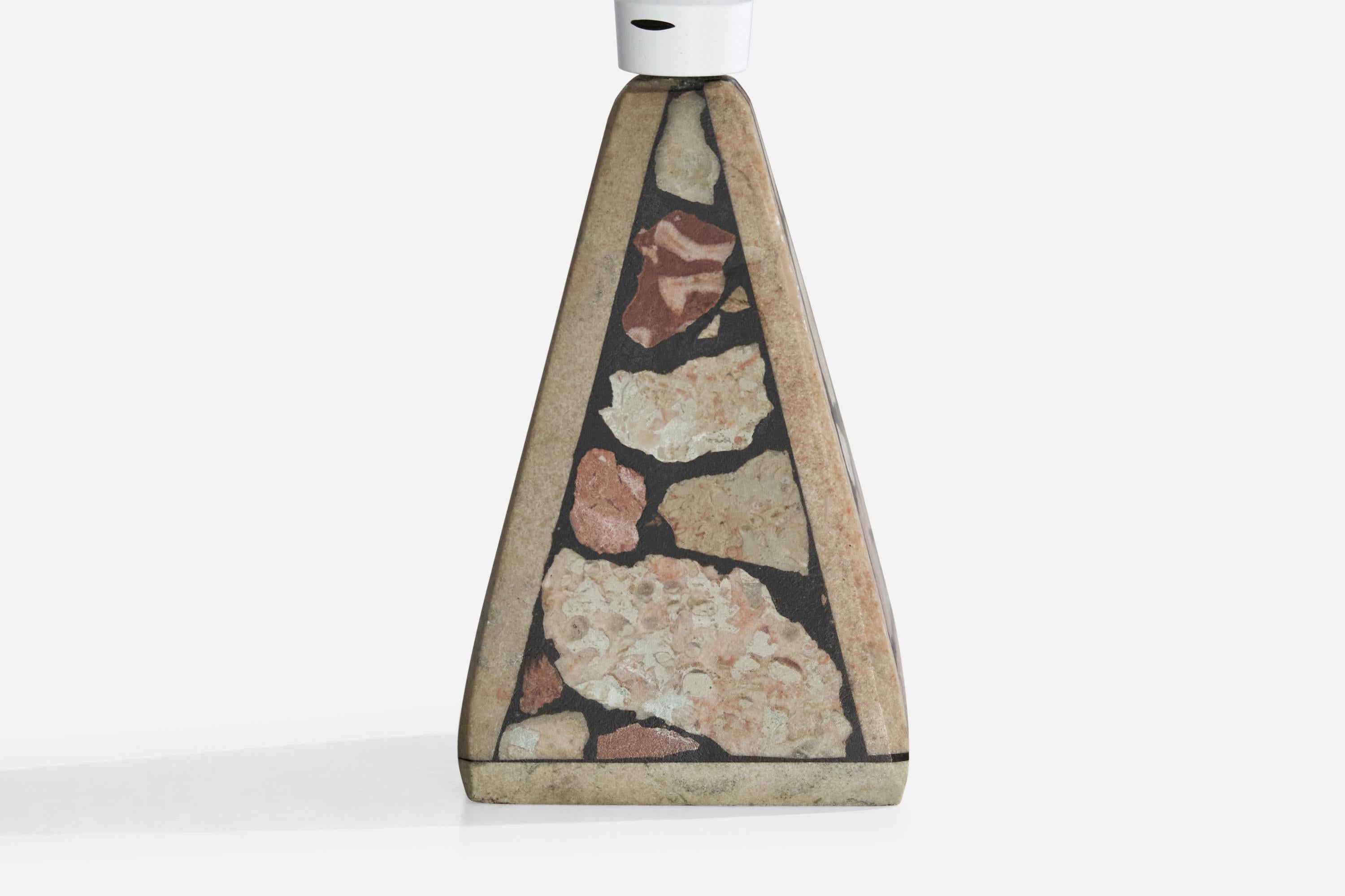 Swedish Designer, Table Lamp, Fossil Stone, Sweden, 1970s For Sale 4