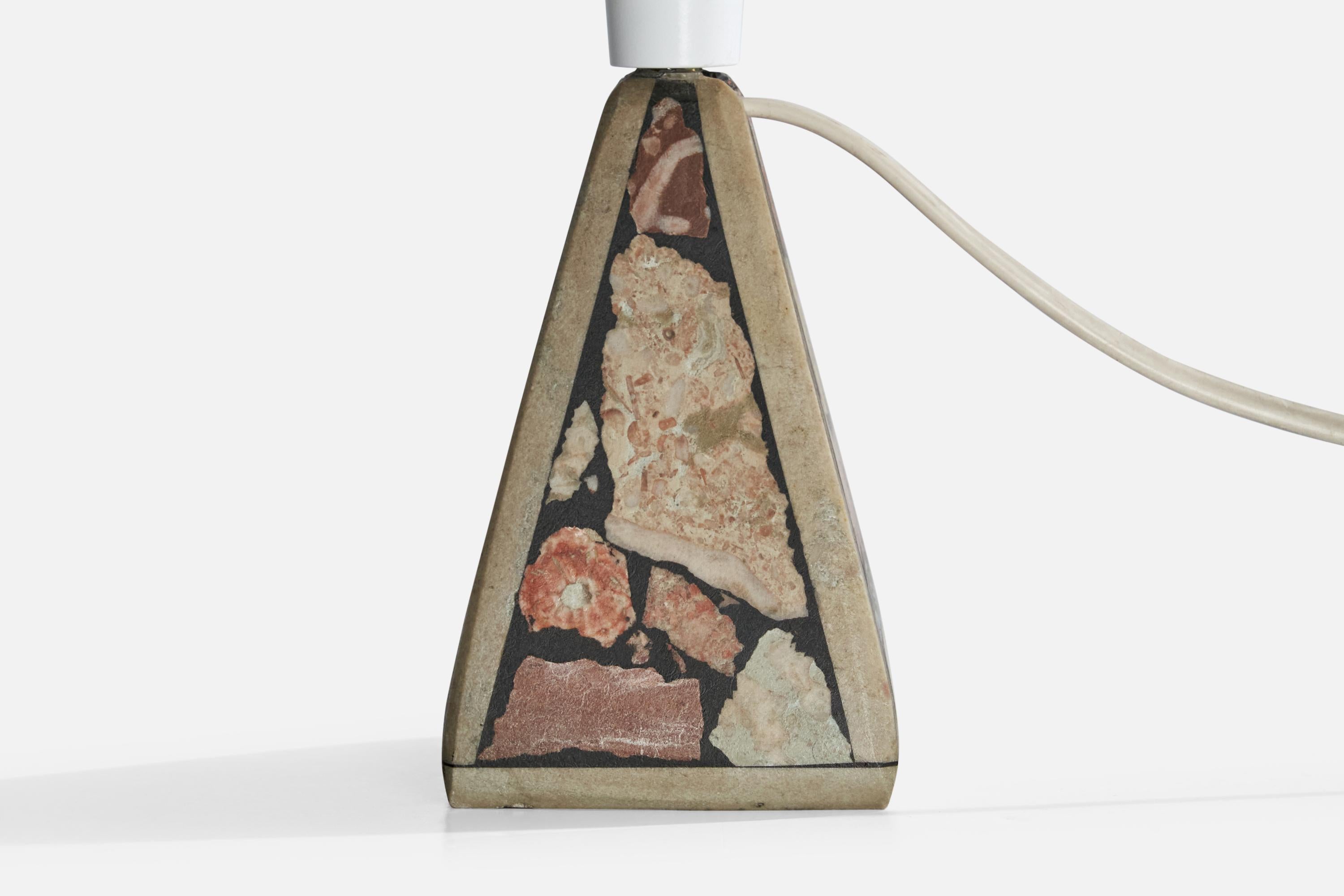 Swedish Designer, Table Lamp, Fossil Stone, Sweden, 1970s For Sale 5