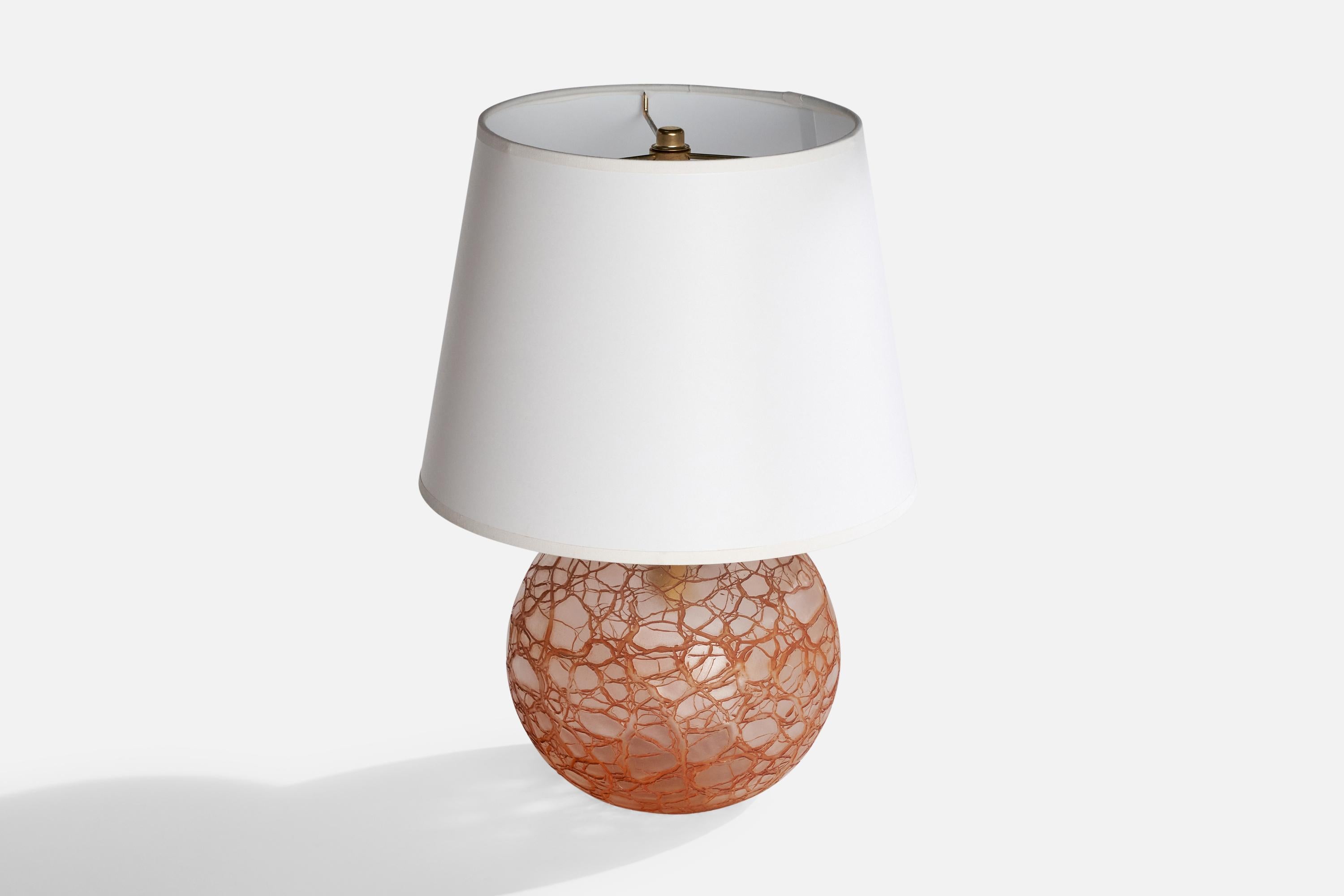 Scandinave moderne Designer suédois, lampe de bureau, verre, laiton, Suède, années 1930 en vente
