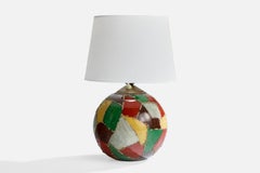 Designer suédois, lampe de bureau, verre, laiton, Suède, années 1930