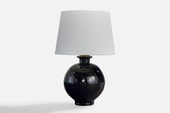 Swedish Designer, Table Lamp, Glass, Brass, Sweden, 1940s