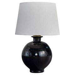 Swedish Designer, Table Lamp, Glass, Brass, Sweden, 1940s