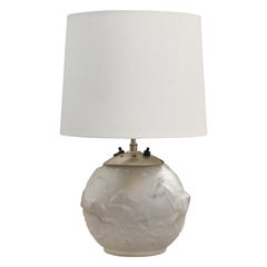 Swedish Designer, Table Lamp, Glass, Metal, Sweden, 1930s