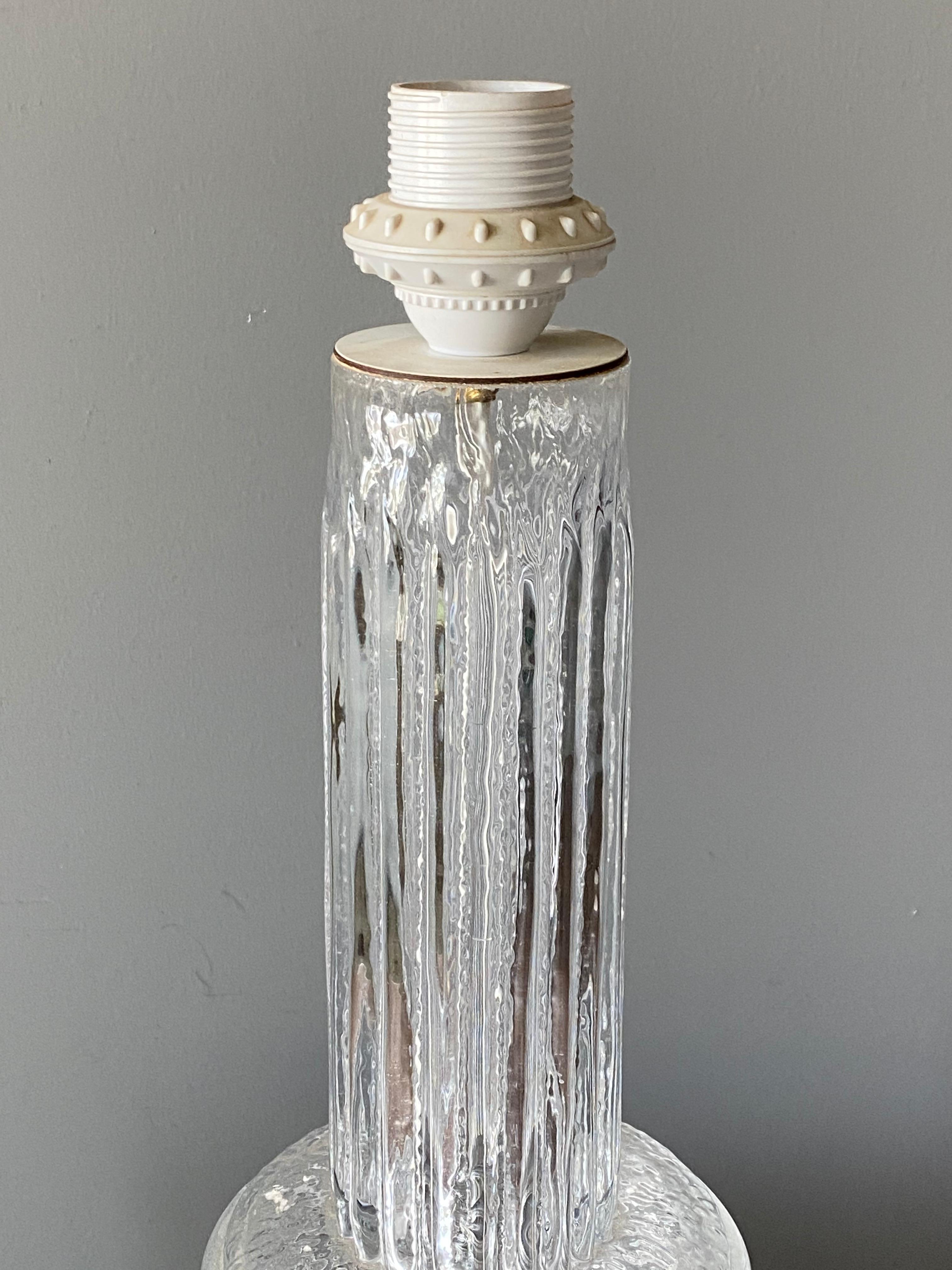 Swedish Designer, Table Lamp, Glass, Sweden, 1960s In Good Condition In High Point, NC