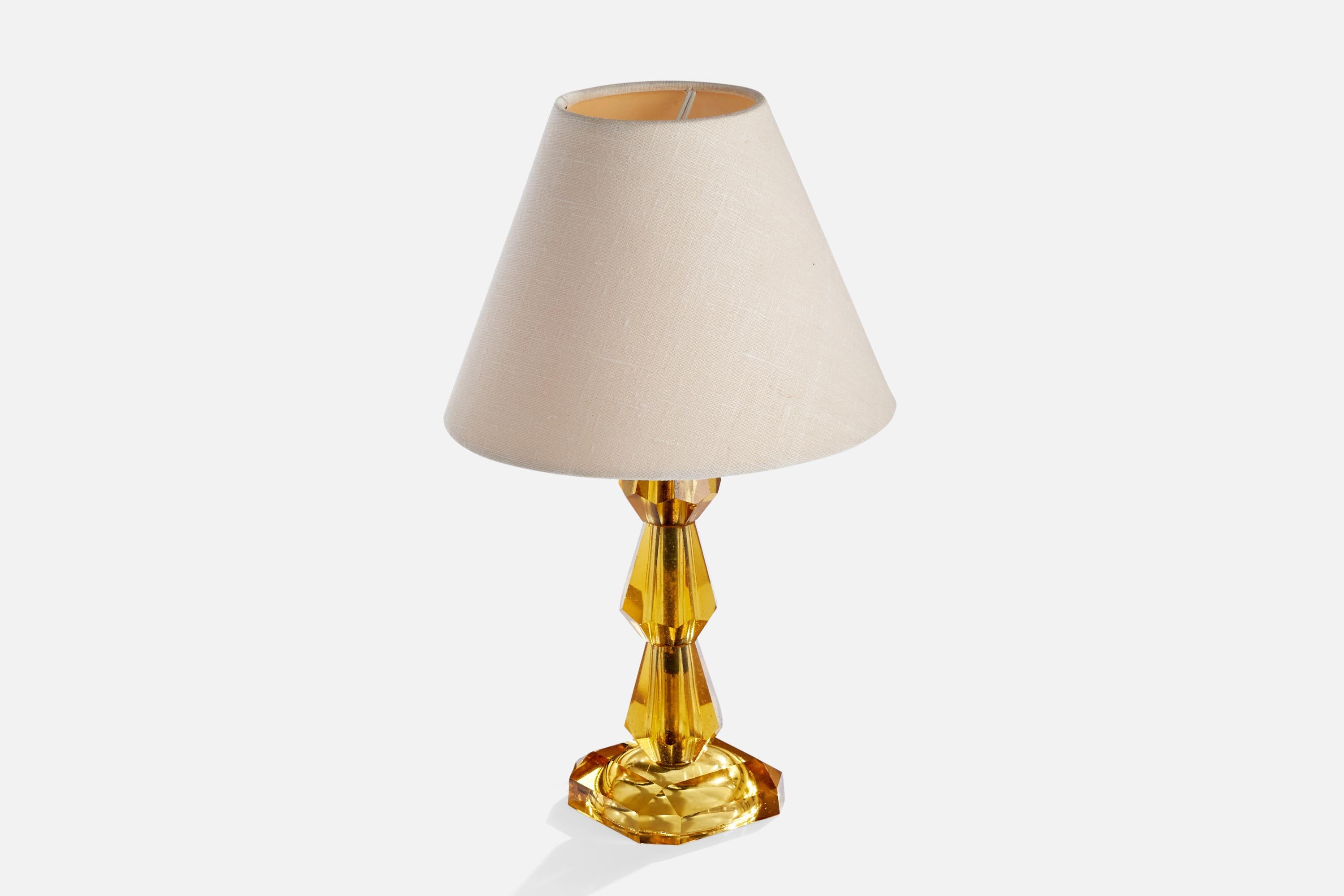 Designer suédois, lampe de bureau, verre, Suède, années 1970 Bon état - En vente à High Point, NC