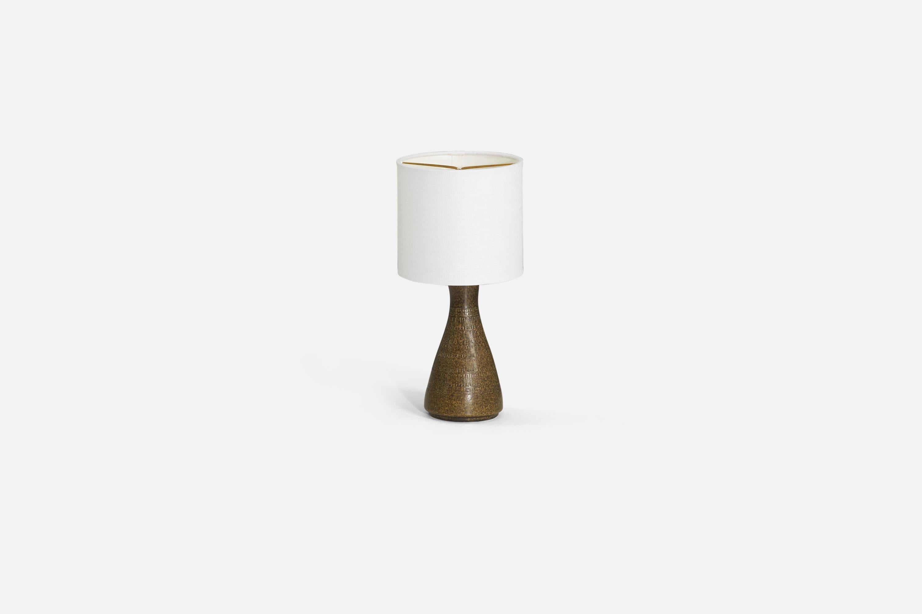 Mid-Century Modern Swedish Designer, Table Lamp, Glazed Stoneware, 1960s For Sale