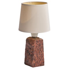 Schwedischer Designer, Tischlampe, Granit, Stoff, Schweden, 1990er Jahre