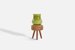 Swedish Designer, Table Lamp, Glass, Oak, Sweden, c. 1960s