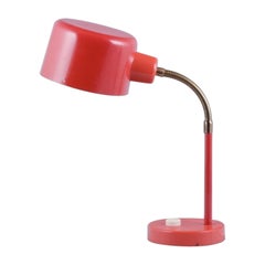 Swedish designer, table lamp in retro style. Orange lacquer. Approx. 1970.
