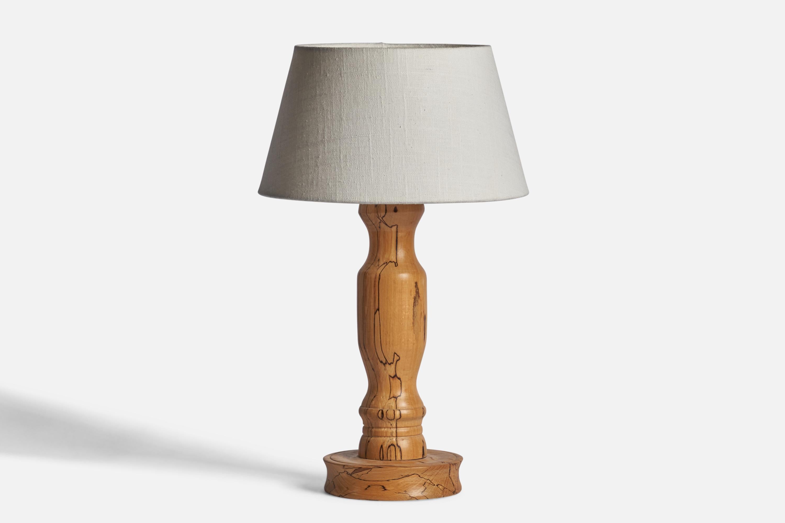 A masur birch table lamp designed and produced in Sweden, 1960s.

Dimensions of Lamp (inches): 13