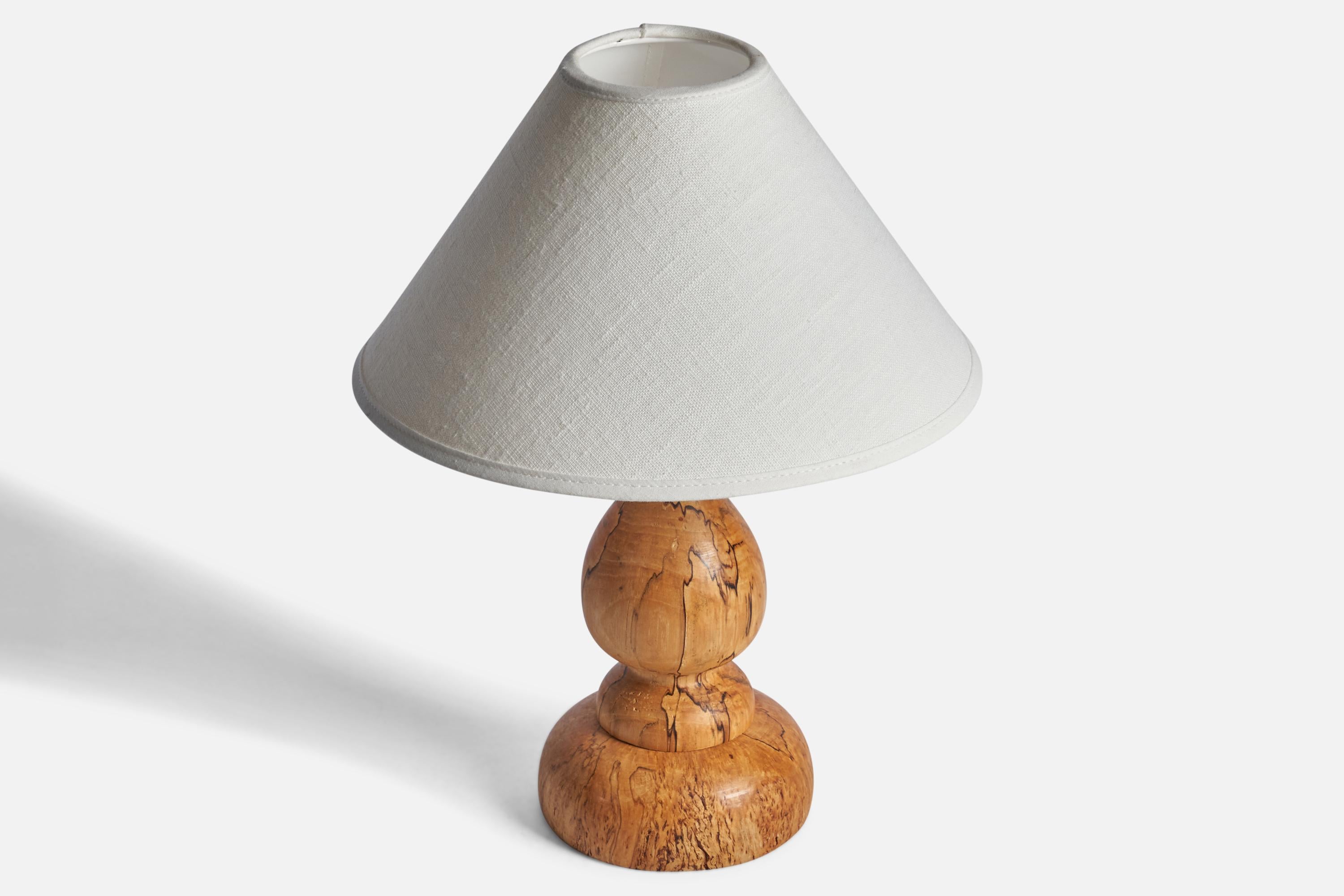 Mid-Century Modern Swedish Designer, Table Lamp, Masur Birch, Sweden, 1960s For Sale