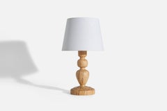Swedish Designer, Table Lamp, Masur Birch, Sweden, 1970s