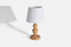 Schwedische Designerin, Tischlampe, Masur Birke, Schweden, 1970er Jahre