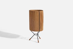 Lampada da tavolo di design svedese, metallo, corde, Oak, Svezia, C.C. anni '50