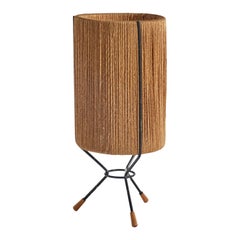 Designer suédois, lampe de bureau, métal, cordon, chêne, Suède, vers les années 1950