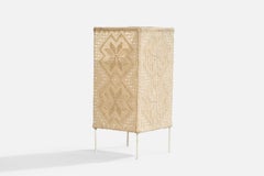 Swedish Designer, Table Lamp, Metal, Fabric, Sweden, 1960s