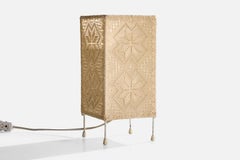 Swedish Designer, Table Lamp, Metal, Fabric, Sweden, 1960s