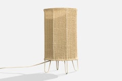 Swedish Designer, Table Lamp, Metal, Fabric, Sweden, 1960s