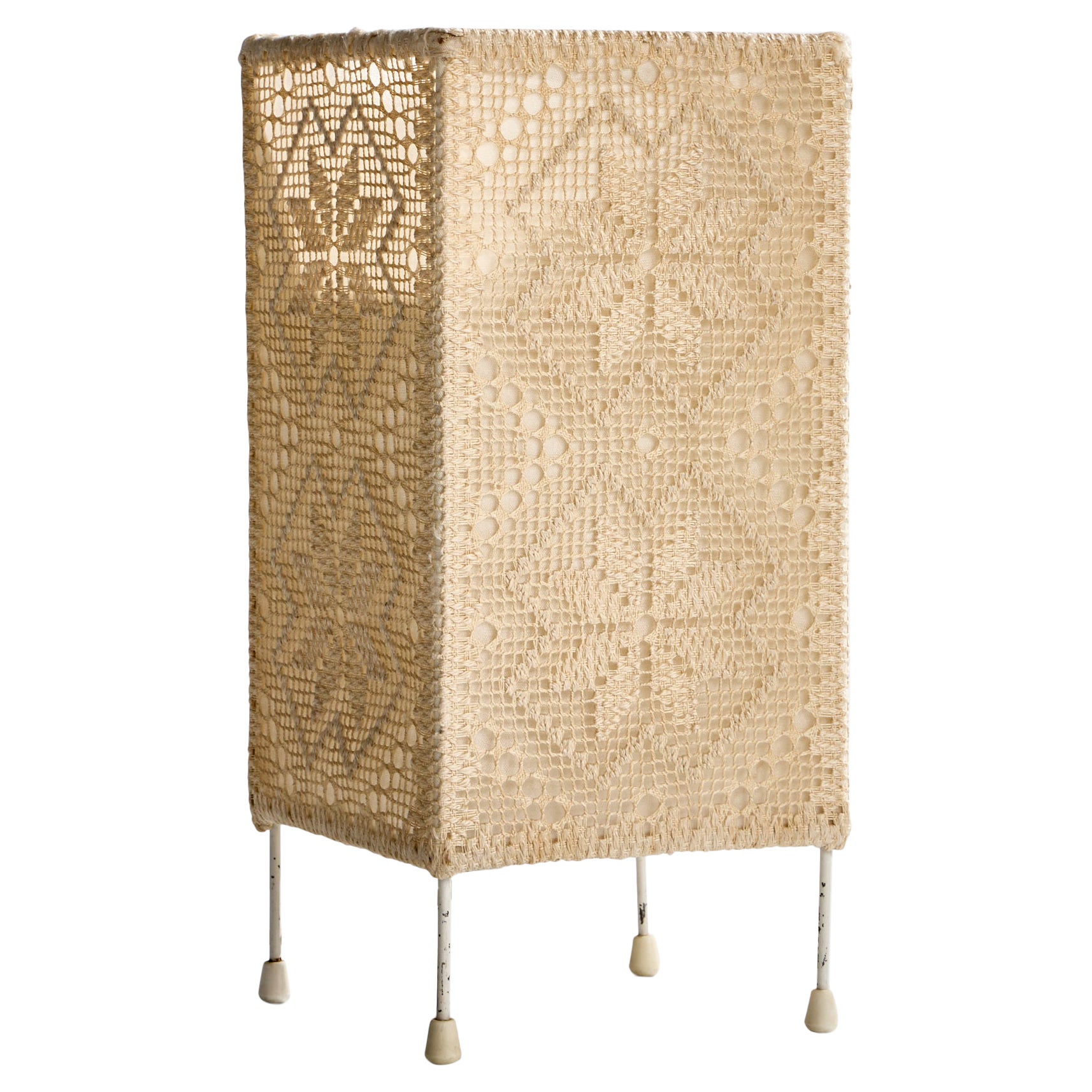 Lampada da tavolo di design svedese, metallo, tessuto, Svezia, anni '1960