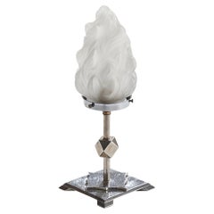 Designer suédois, lampe de bureau, métal, verre, Suède, années 1940
