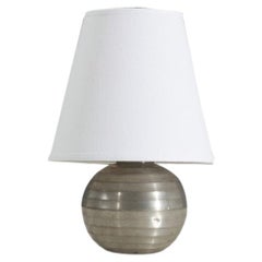 Swedish Designer, Table Lamp, Pewter, Sweden, 1960s