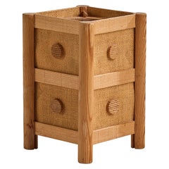 Lampada da tavolo di design svedese, pino, iuta, Svezia, anni '1980