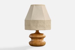 Lampada da tavolo di design svedese, pino, tessuto, Svezia, anni '70