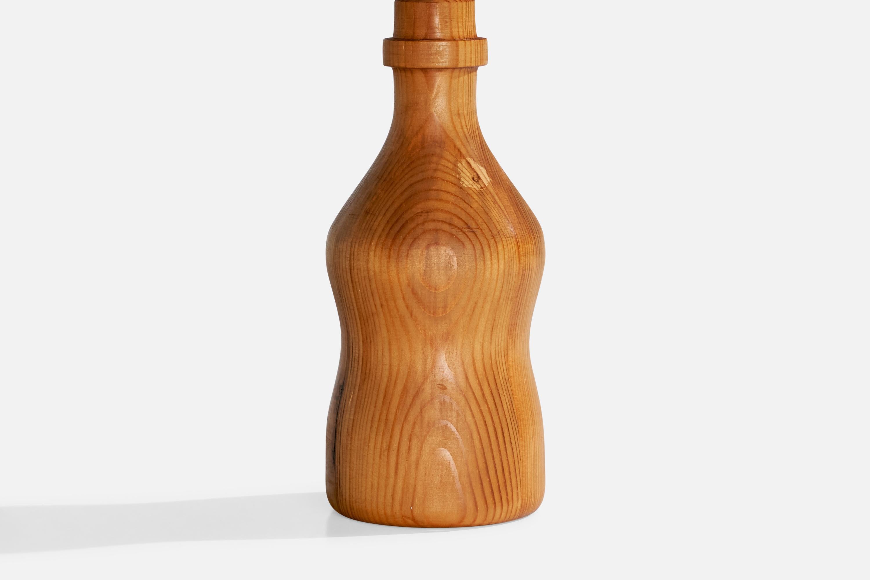 Late 20th Century Swedish Designer, Table Lamp, Pine, Fabric, Sweden, 1976 For Sale