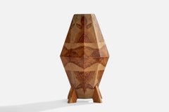 Swedish Designer, Table Lamp, Pine, Spalting, Sweden, 1980