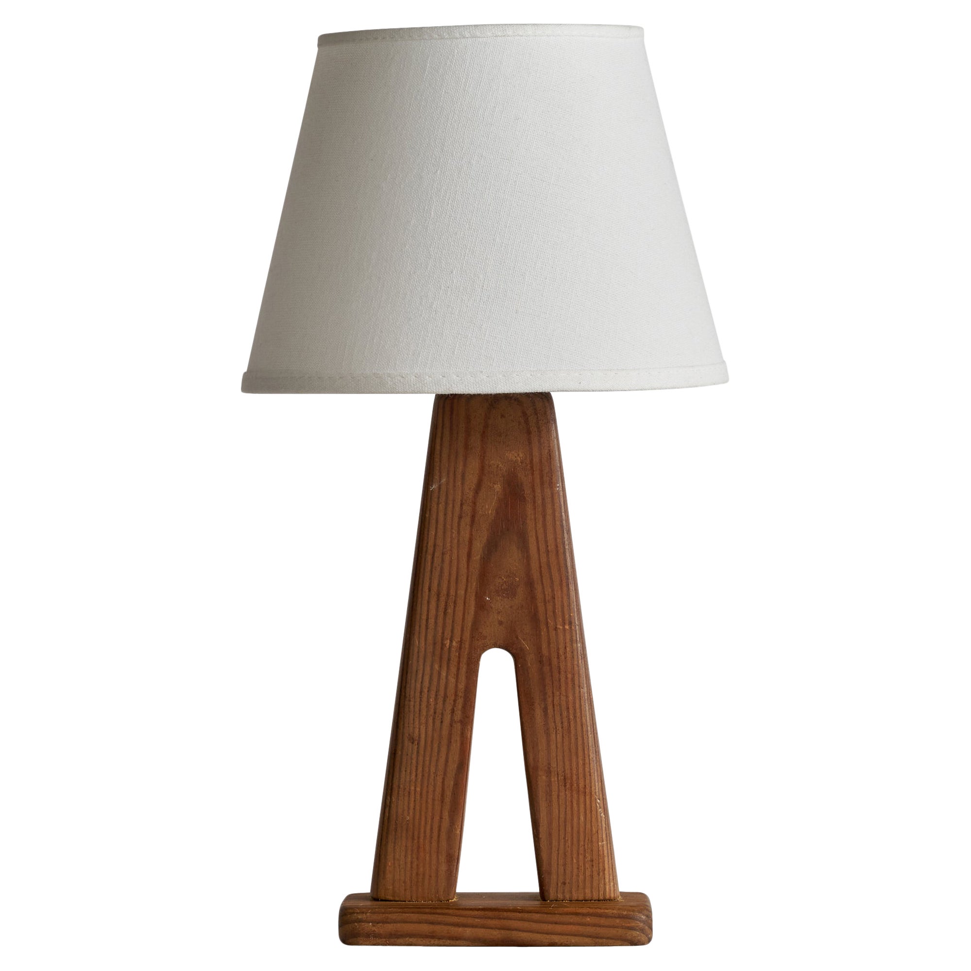 Créateur suédois, lampe de bureau, pin, Suède, années 1950 en vente