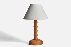 Swedish Designer, Table Lamp, Pine, Sweden, 1960s
