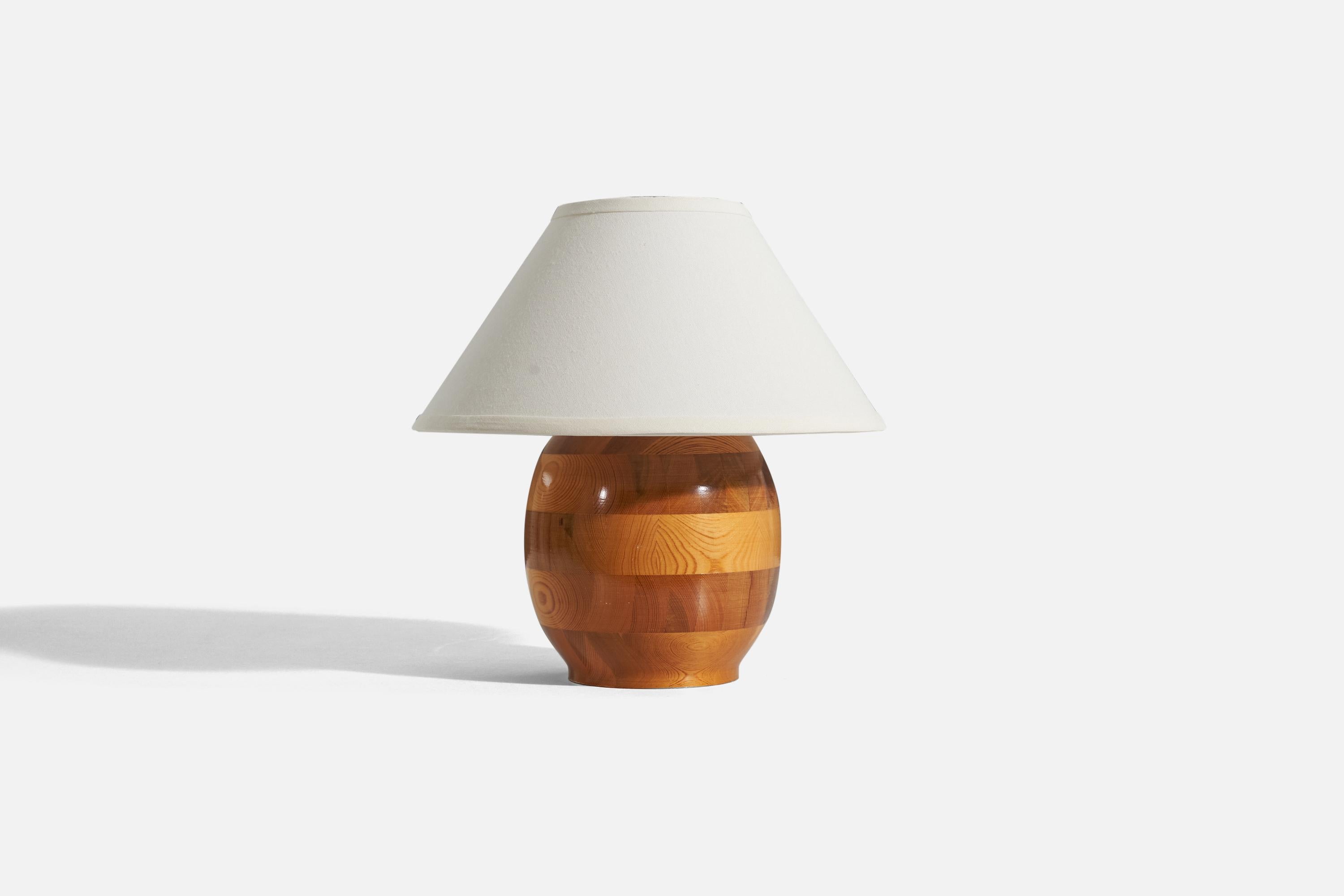 Mid-Century Modern Swedish Designer, Table Lamp, Pine, Sweden, 1960s For Sale