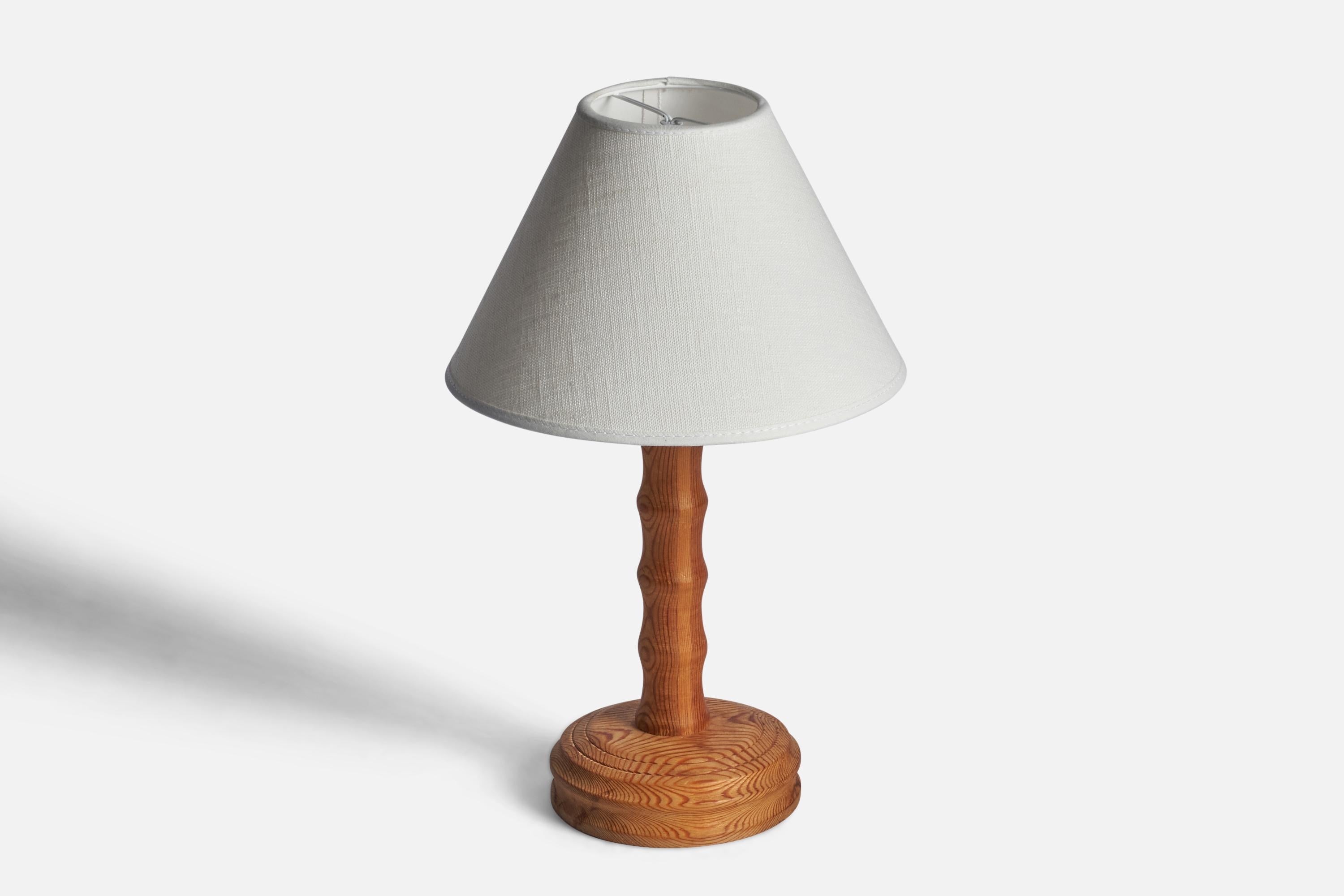 Mid-Century Modern Swedish Designer, Table Lamp, Pine, Sweden, 1960s For Sale