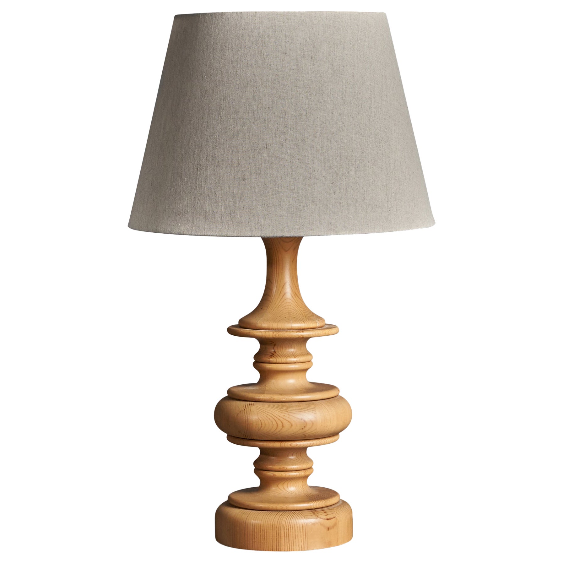 Swedish Designer, Table Lamp, Pine, Sweden, 1960s