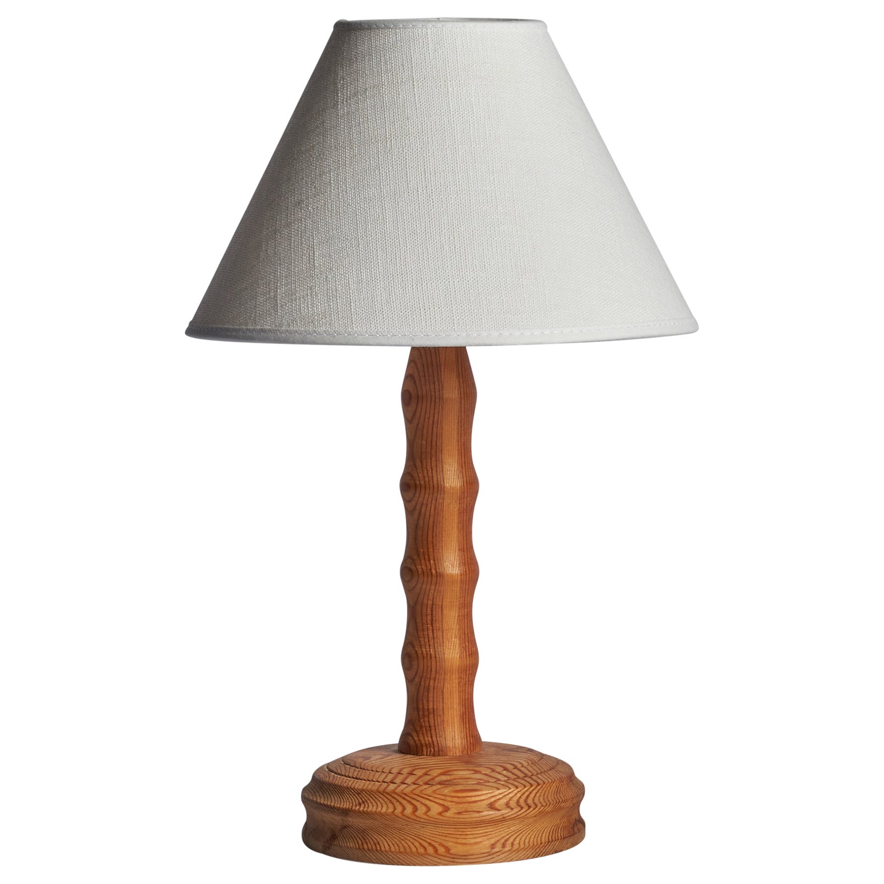 Diseñador sueco, lámpara de mesa, pino, Suecia, años 1960