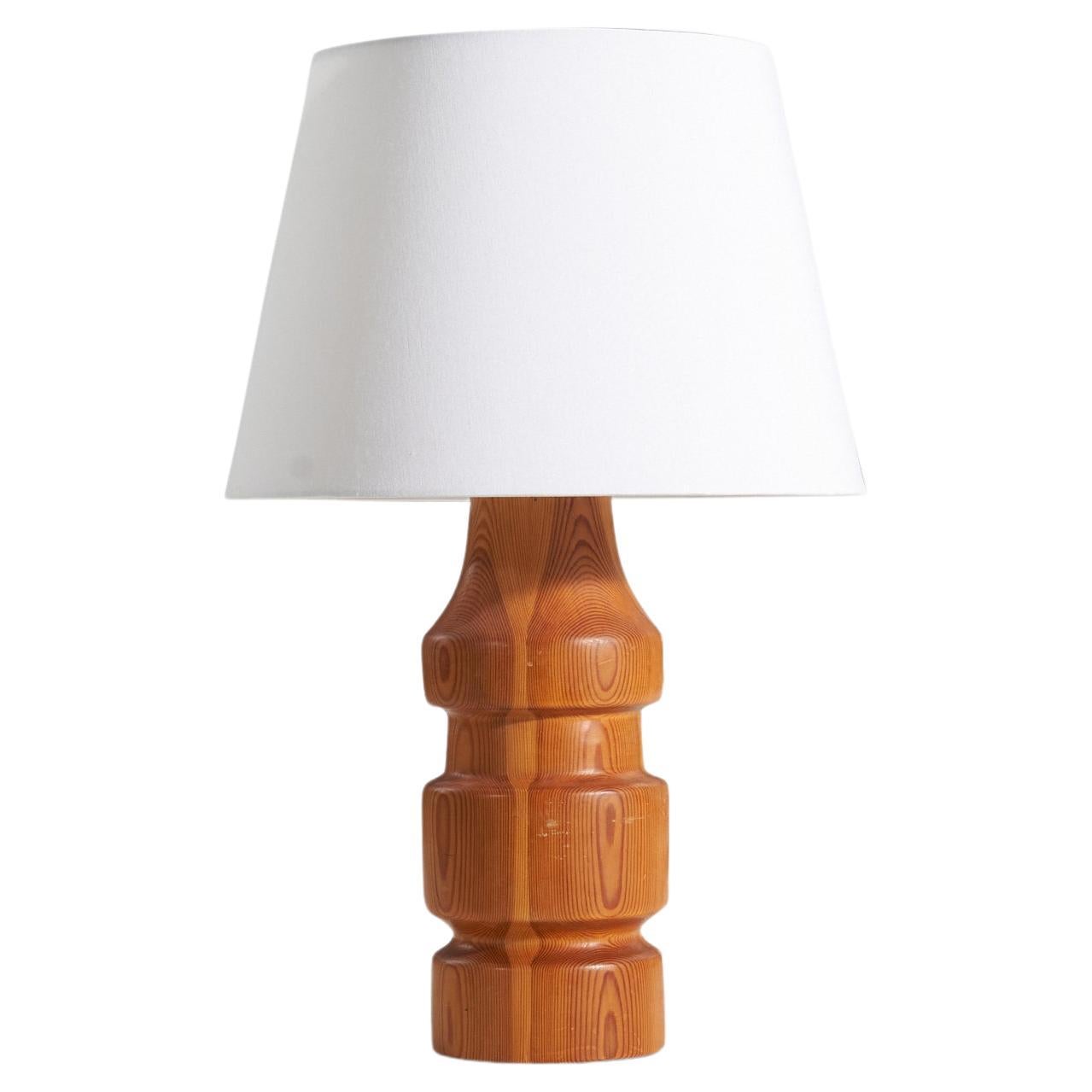 Swedish Designer, Table Lamp, Pine, Sweden, 1960s