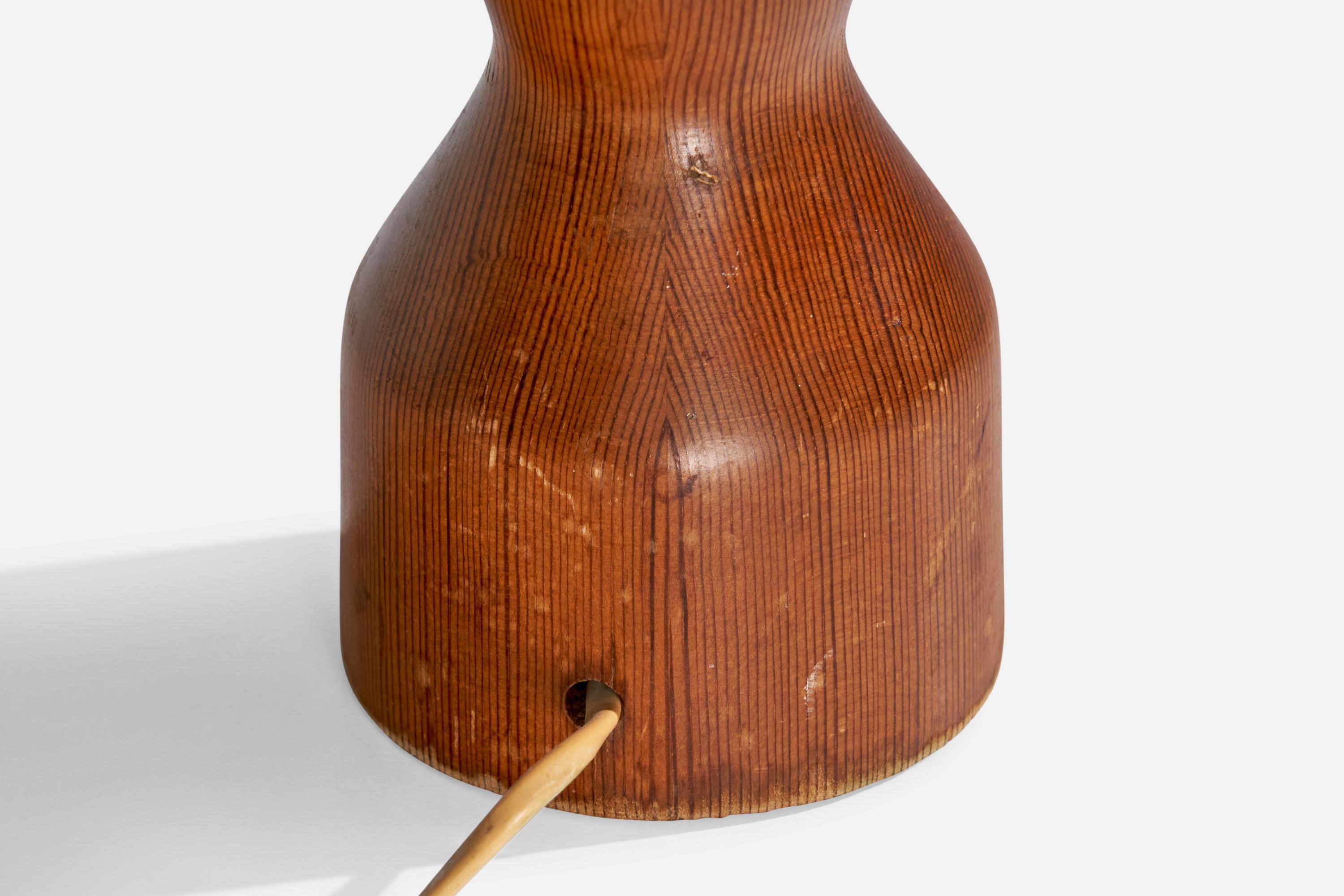 Swedish Designer, Table Lamp, Pine, Sweden, 1962 For Sale 3