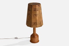 Lampada da tavolo di design svedese, pino, Svezia, anni '1970