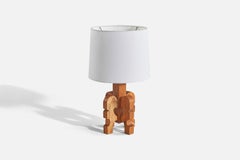 Swedish Designer, Table Lamp, Pine, Sweden, 1970s