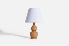 Créateur suédois, lampe de bureau, pin, Suède, années 1970