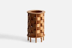 Schwedische Designerin, Tischlampe, Kiefernholz, Schweden, 1970er Jahre