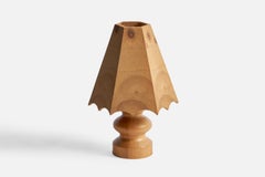Swedish Designer, Table Lamp, Pine, Sweden, 1970s