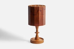Swedish Designer, Table Lamp, Pine, Sweden, 1970s