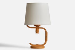 Swedish Designer, Table Lamp, Pine, Sweden, 1970s