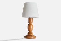 Swedish Designer, Table Lamp, Pine, Sweden, 1970s
