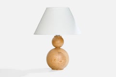 Swedish Designer, Table Lamp, Pine, Sweden, 1970s