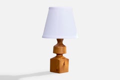 Lampada da tavolo di design svedese, pino, Svezia, anni '1970