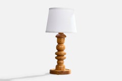 Swedish Designer, Table Lamp, Pine, Sweden, 1970s